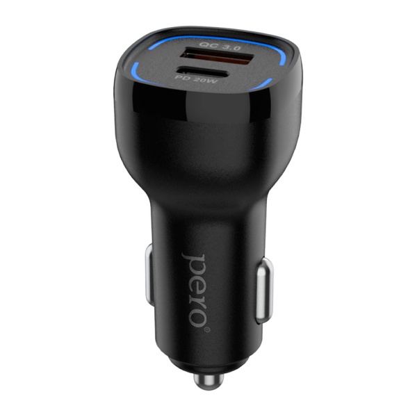 АЗУ PERO AC05 USB-A QC3.0 + USB-C PD, 38 Вт, белый